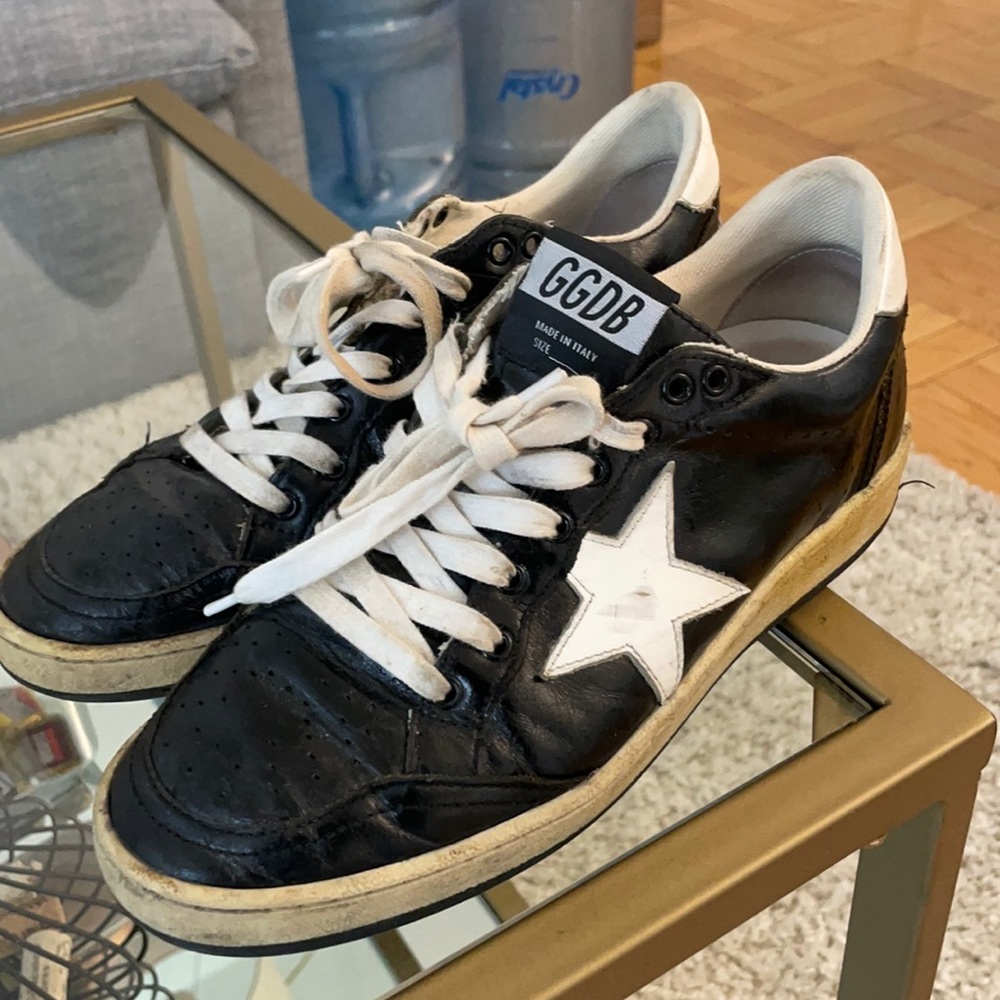 Blue golden goose sneakers